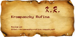 Krompaszky Rufina névjegykártya